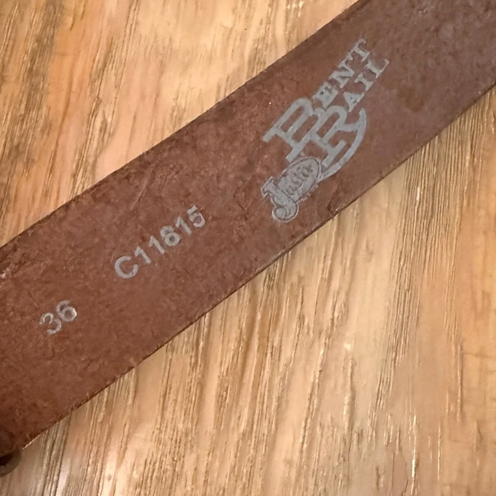 Justin Boots Bent Rail Brown Leather Belt